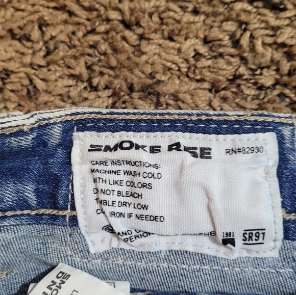 Smoke Rise Distressed Paint Flex Stiched Jeans Men's Size 38x32 - Picture 5 of 6